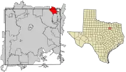 Location in Dallas County and the state of Texas