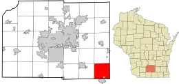 Location in Dane County and the state of Wisconsin.