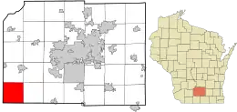 Location in Dane County and the state of Wisconsin.