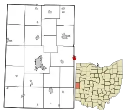 Location in Darke County and the state of Ohio.