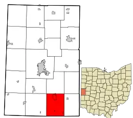 Location in Darke County and the state of Ohio