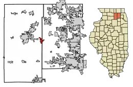 Location of Maple Park in DeKalb County, Illinois