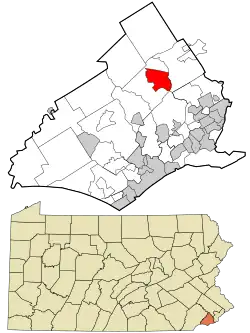 Location in Delaware County and the U.S. state of Pennsylvania.
