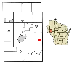 Location of Elk Mound in Dunn County, Wisconsin.