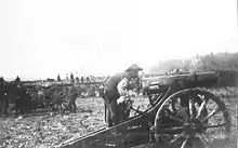 Dutch artillery in the fight against the Balinese, 1906.