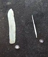 Bronze knife and awl, Ulaan Goviin, 1800-1600 BCE. National Museum of Mongolia