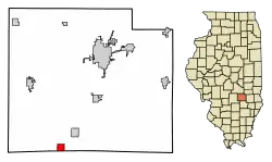 Location of Edgewood in Effingham County, Illinois.