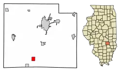 Location of Mason in Effingham County, Illinois.