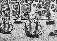 Exploration of Florida by Ribault and Laudonniere, 1564, by Le Moyne de Morgues.