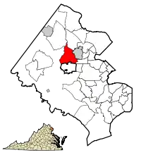 Location of Oakton in Fairfax County, Virginia