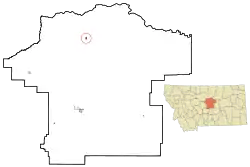 Location of Winifred, Montana