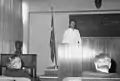 Fikri Alican (age early 40s) in the early 1970s delivering a lecture at Istanbul University