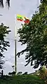 Flag of Myanmar flown at Byint Naung Statue Garden Park in Kawthaung.