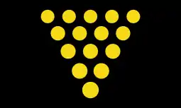 Banner of the Duchy of Cornwall displaying fifteen bezants