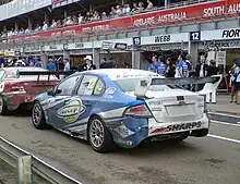 The Triple F Racing entered Ford Falcon (FG) of Dean Fiore at the 2011 Clipsal 500 Adelaide
