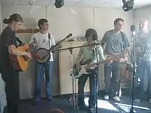 European bluegrass group Fragment in studio.