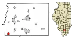 Location of Royalton in Franklin County, Illinois.
