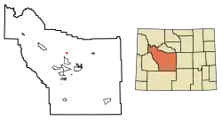 Location of Pavillion in Fremont County, Wyoming.