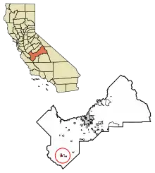 Location of Coalinga in Fresno County, California