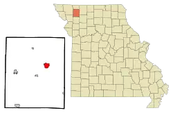 Location of Albany, Missouri
