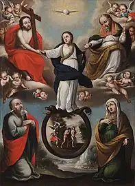 Allegory of the Immaculate Conception (1683) by Gregorio Vásquez de Arce y Ceballos. Colonial Art Museum of Bogotá.