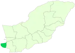 Location of Bandar-e Gaz County in&nbsp;Golestan&nbsp;province