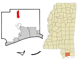 Location of Saucier, Mississippi