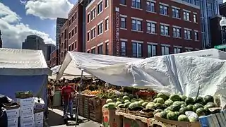 Vendors outside of the newly opened Boston Public Market in 2015