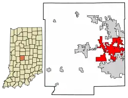 Location of Avon in Hendricks County, Indiana.