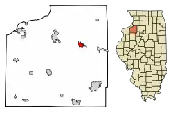 Location of Atkinson in Henry County, Illinois.