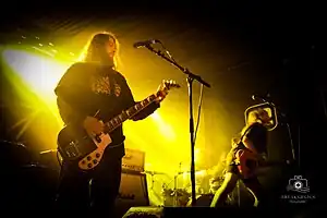 Heriot in Brighton, England, in 2022. From left to right: Jake Packer, Julian Gage and Debbie Gough.