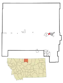 Location of West Havre, Montana