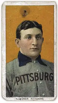 Image 14T206 Honus WagnerImage credit: American Tobacco CompanyThe T206 Honus Wagner is a rare baseball card depicting Honus Wagner (February 24, 1874 – December 6, 1955), a dead-ball era shortstop considered one of the best players of all time. The card was designed and issued by the American Tobacco Company from 1909 to 1911. Only 50 to 200 cards were ever distributed to the public, and as a result of the card's rarity and popularity, prices have soared. In 2007, a collector paid $2.8 million for one, making it the most valuable baseball card in history. This specimen belongs to the National Baseball Hall of Fame and Museum in Cooperstown, New York.More selected portraits
