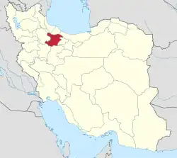 Location of Qazvin province in Iran