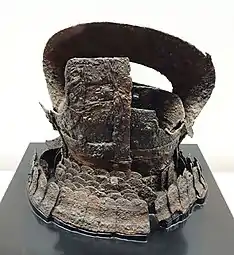 Kofun period armour, made of iron plate sewn with leather strings. 5th century Japan. Tokyo National Museum.