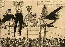 Alimentation Doctrinaire (1889) etching, 17.8 x 24.8 cm., Plantin-Moretus Museum, Antwerp