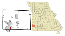 Location of Duquesne, Missouri