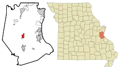 Location of Hillsboro, Missouri