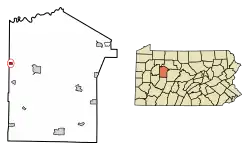 Location of Corsica in Jefferson County, Pennsylvania.