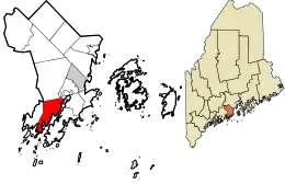 Location in Knox County and the state of Maine