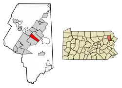 Location of Throop in Lackawanna County, Pennsylvania