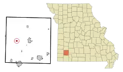 Location of Stotts City, Missouri