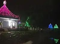 Lighting view of Mitheshwarnath Shiva Temple during Maha Shivratri Festival in March 2016.