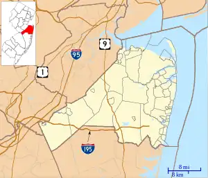 Cream Ridge is located in Monmouth County, New Jersey