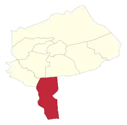Location of Khatam County in Yazd province