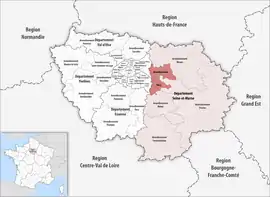 Location within the region Île-de-France