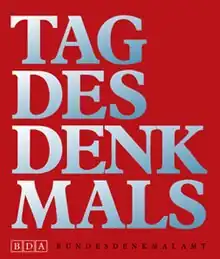 Logo for the European Heritage Days, which are organized by the DSD and are called Tag des Denkmals in Austria.