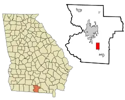 Location in Lowndes County and the state of Georgia