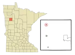 Location in Mahnomen County and the state of Minnesota