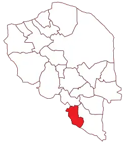 Location of Manujan County in Kerman province